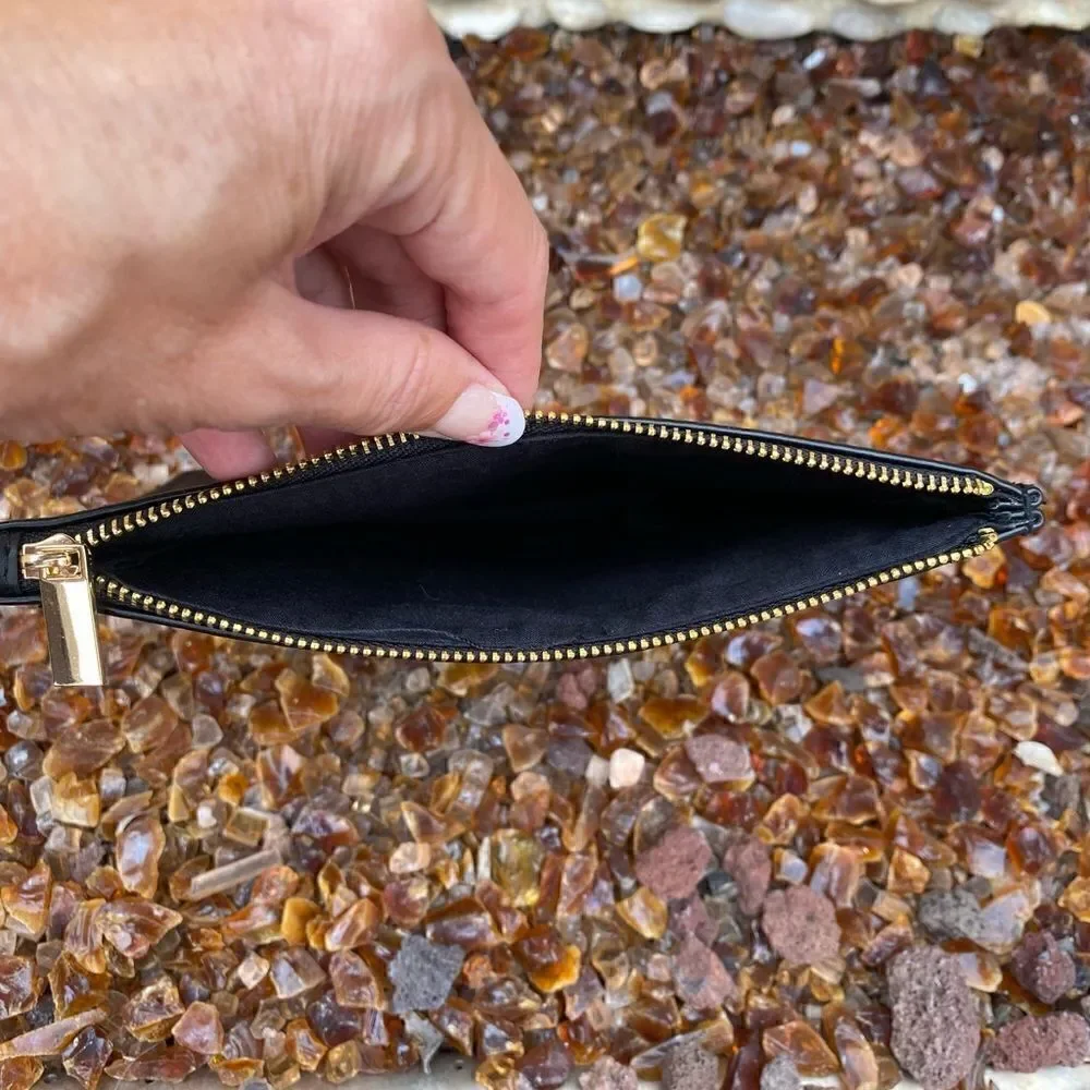 Yves Saint Laurent (YSL) Beaute Black Clutch/Pouch with Gold Detailing. EUC!
